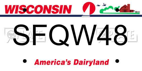 SFQW48 Wisconsin License Plate