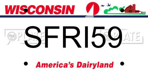 SFRI59 Wisconsin License Plate