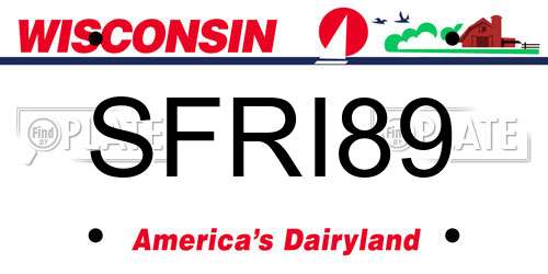 SFRI89 Wisconsin License Plate