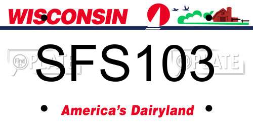 SFS103 Wisconsin License Plate