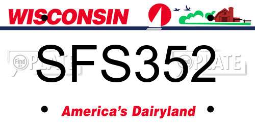 SFS352 Wisconsin License Plate