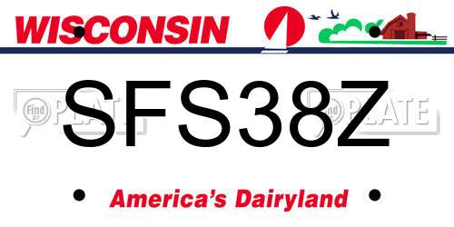SFS38Z Wisconsin License Plate