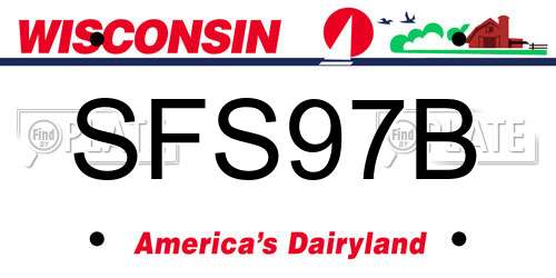SFS97B Wisconsin License Plate