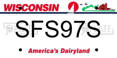 SFS97S Wisconsin License Plate