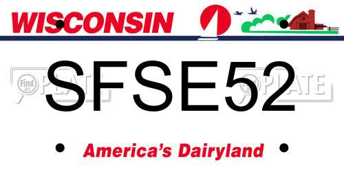 SFSE52 Wisconsin License Plate
