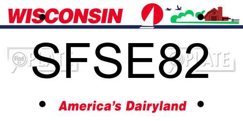 SFSE82 Wisconsin License Plate