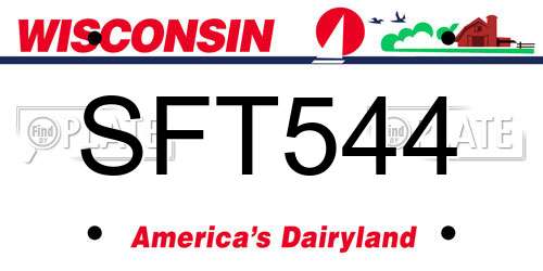 SFT544 Wisconsin License Plate
