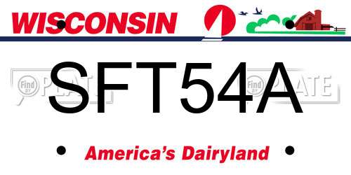SFT54A Wisconsin License Plate