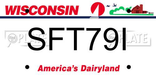 SFT79I Wisconsin License Plate