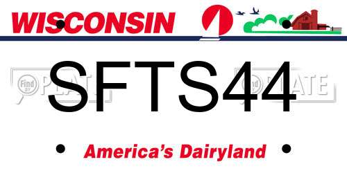 SFTS44 Wisconsin License Plate
