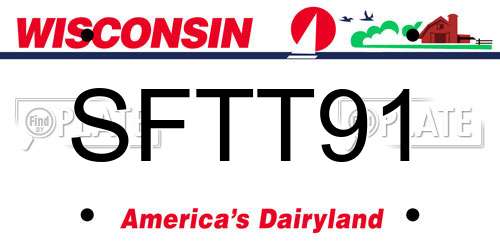 SFTT91 Wisconsin License Plate