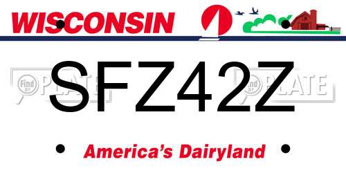 SFZ42Z Wisconsin License Plate