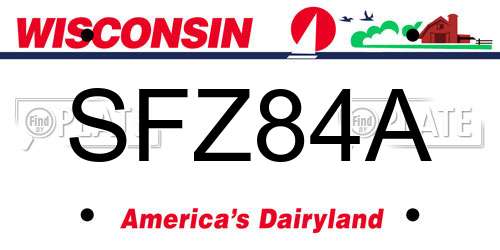 SFZ84A Wisconsin License Plate