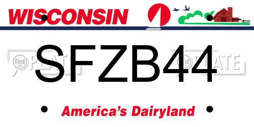 SFZB44 Wisconsin License Plate
