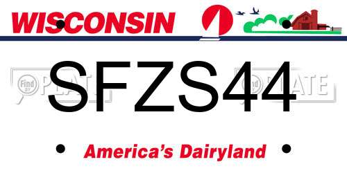 SFZS44 Wisconsin License Plate