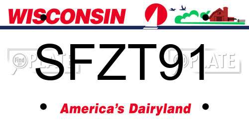 SFZT91 Wisconsin License Plate
