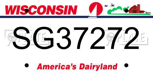 SG37272 Wisconsin License Plate