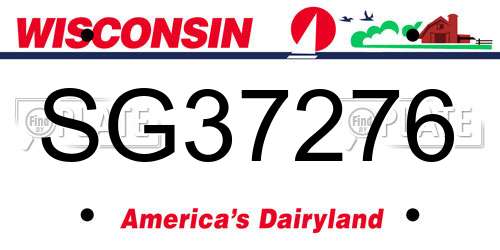 SG37276 Wisconsin License Plate