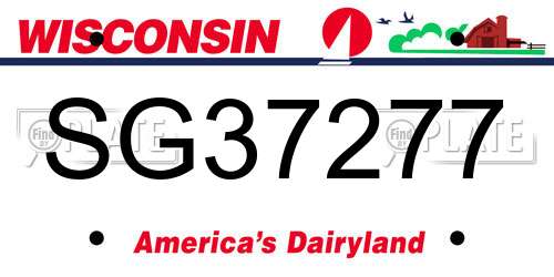 SG37277 Wisconsin License Plate