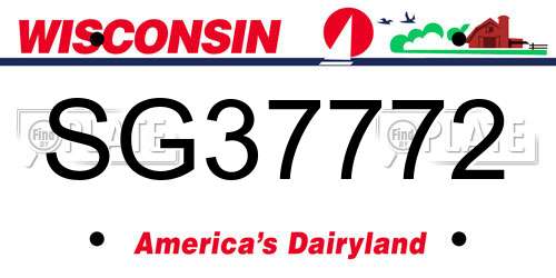 SG37772 Wisconsin License Plate
