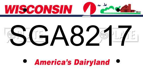 SGA8217 Wisconsin License Plate
