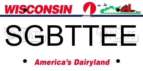 SGBTTEE Wisconsin License Plate