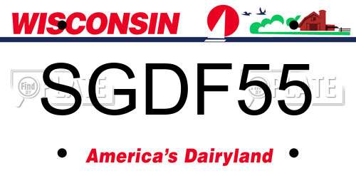 SGDF55 Wisconsin License Plate
