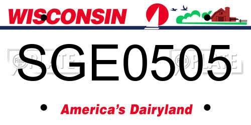 SGE0505 Wisconsin License Plate
