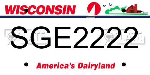 SGE2222 Wisconsin License Plate