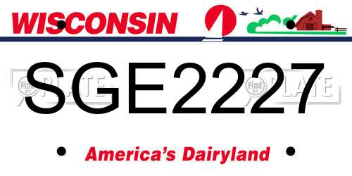 SGE2227 Wisconsin License Plate