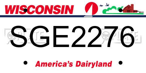 SGE2276 Wisconsin License Plate