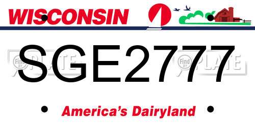 SGE2777 Wisconsin License Plate