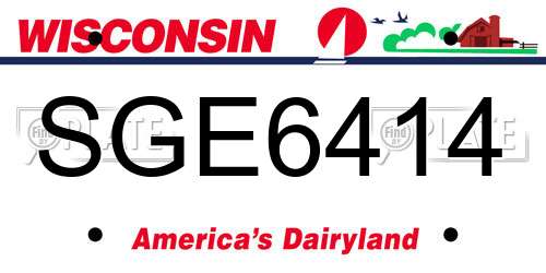 SGE6414 Wisconsin License Plate