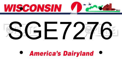 SGE7276 Wisconsin License Plate