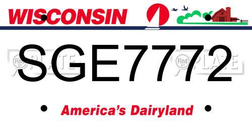 SGE7772 Wisconsin License Plate