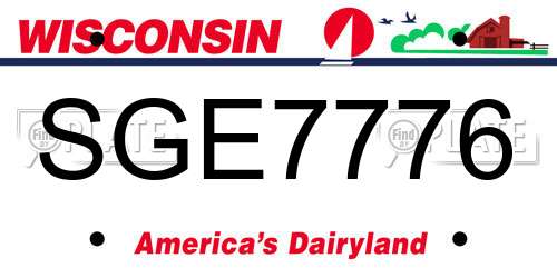 SGE7776 Wisconsin License Plate