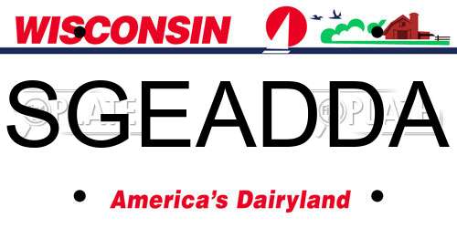 SGEADDA Wisconsin License Plate