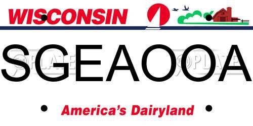 SGEAOOA Wisconsin License Plate