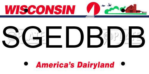 SGEDBDB Wisconsin License Plate