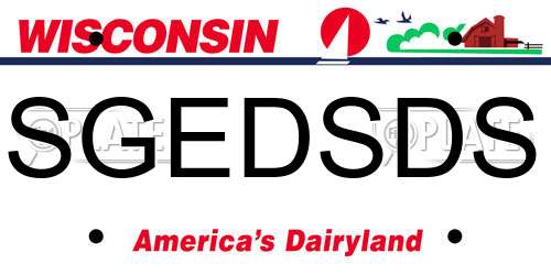 SGEDSDS Wisconsin License Plate