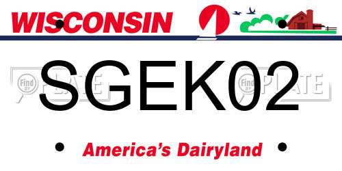 SGEK02 Wisconsin License Plate
