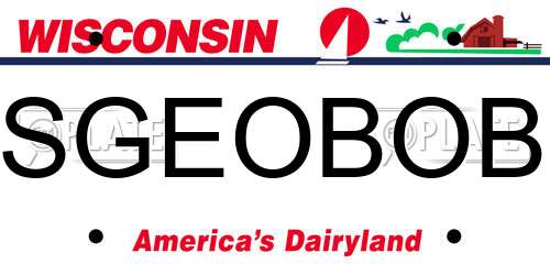 SGEOBOB Wisconsin License Plate