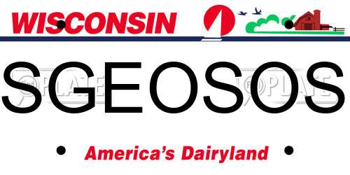 SGEOSOS Wisconsin License Plate