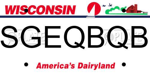 SGEQBQB Wisconsin License Plate