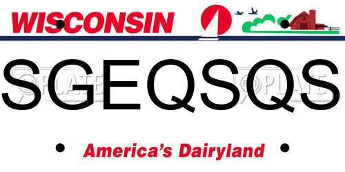 SGEQSQS Wisconsin License Plate