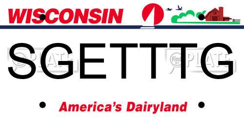 SGETTTG Wisconsin License Plate