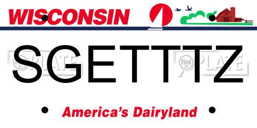 SGETTTZ Wisconsin License Plate