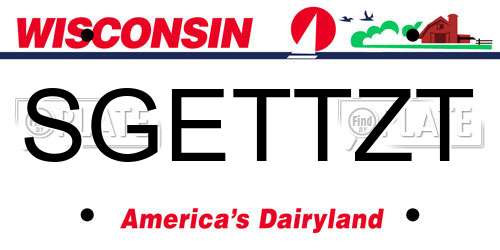 SGETTZT Wisconsin License Plate