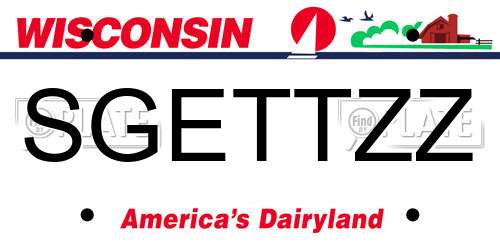 SGETTZZ Wisconsin License Plate