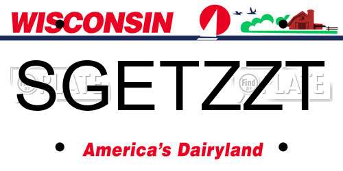 SGETZZT Wisconsin License Plate